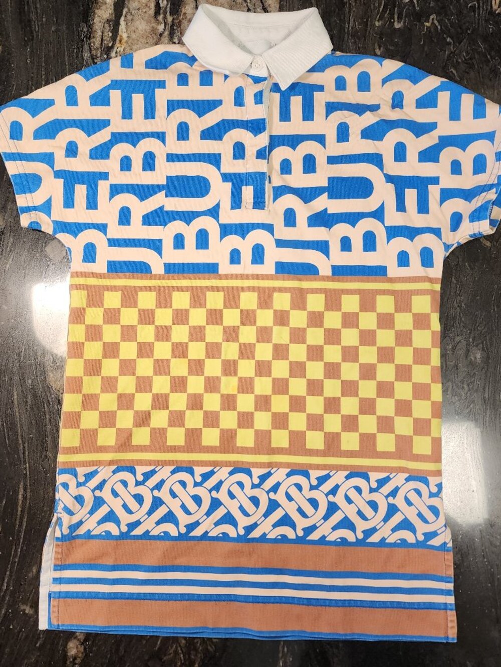 Authentic Burberry girls kids size 6 cotton dress Solid used condition